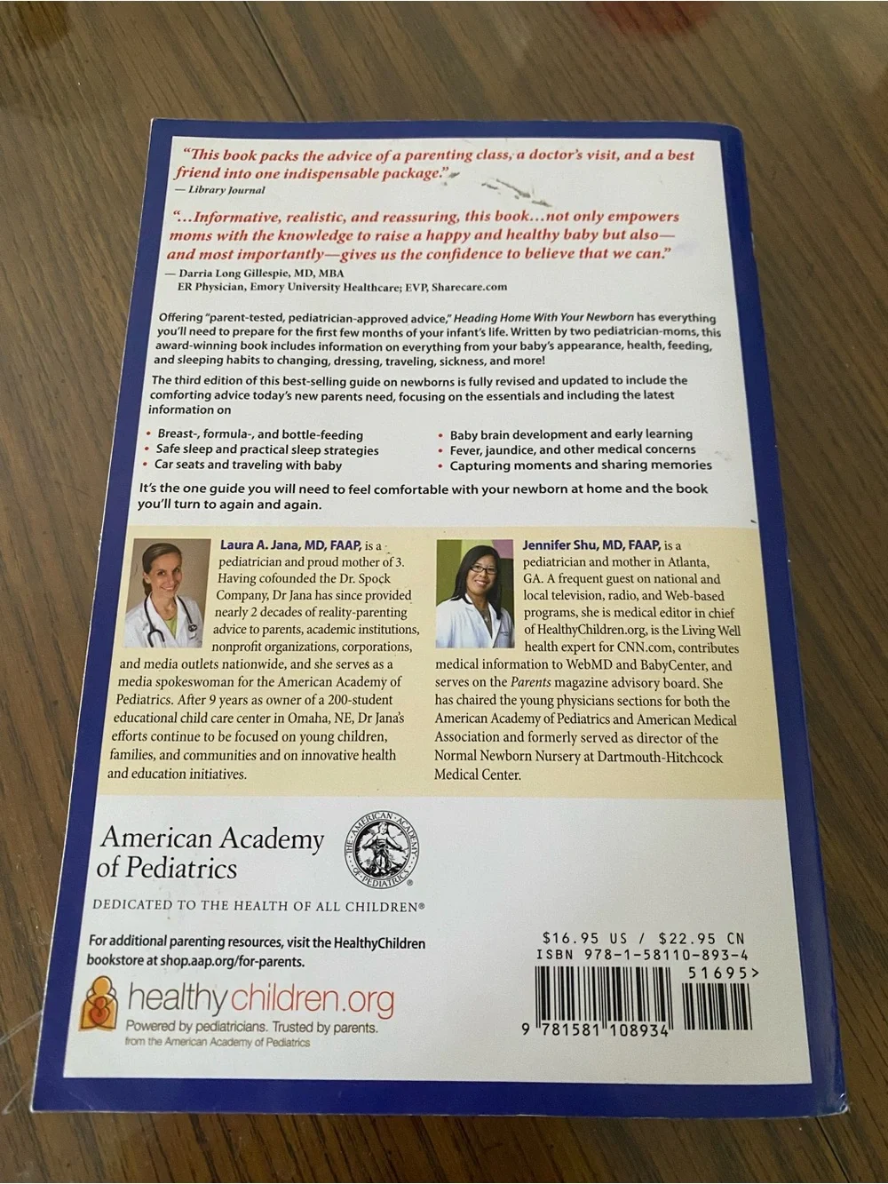 Heading home with your Newborn 3rd Ed Jana Shu AAP paperback guide book #bargain